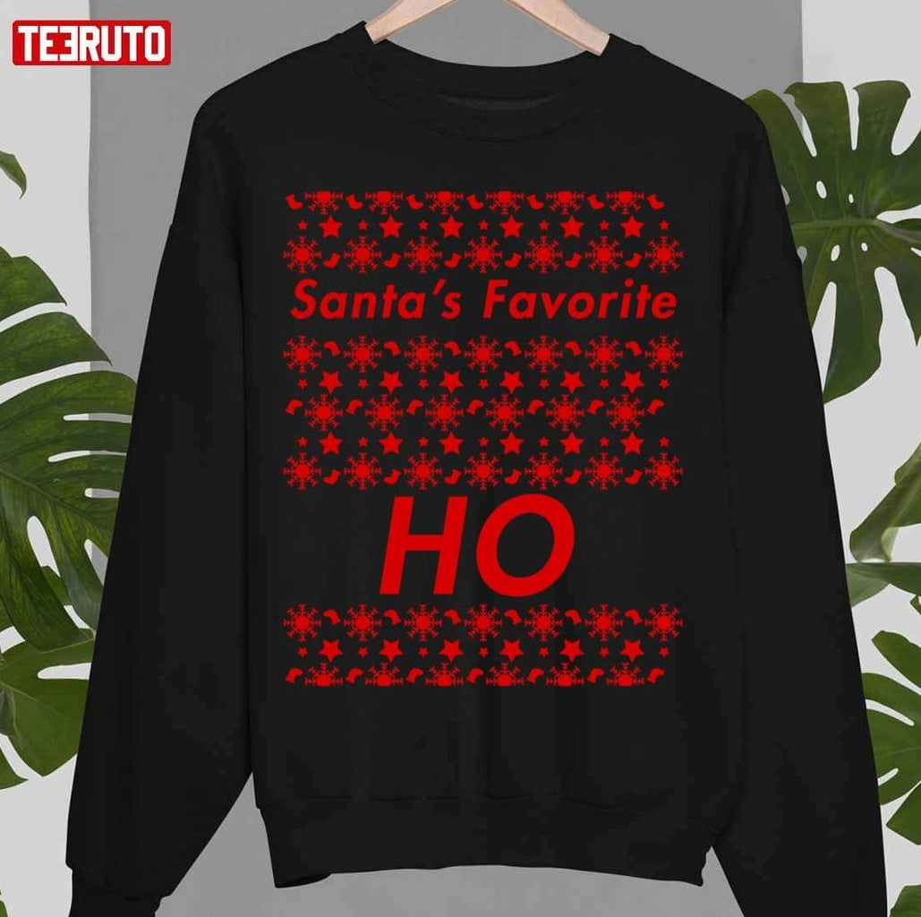 Santa's Favorite Ho Christmas Meme Funny Unisex Sweatshirt - T-Shirt, Sweatshirt, Hoodie