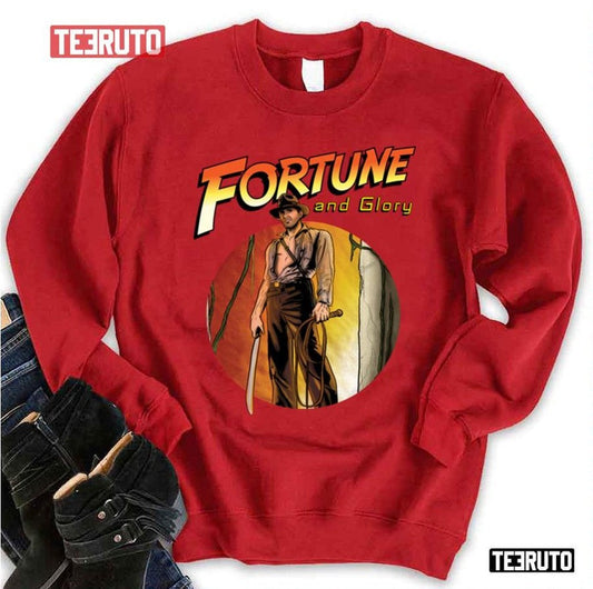 Animated Design Indiana Jones Fortune And Glory Adventurer Unisex Sweatshirt - T-Shirt, Sweatshirt, Hoodie