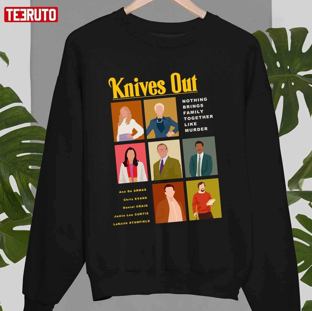 Needed Gifts Knives Out Poster Design With Butcher Bloody Knife Unisex Sweatshirt - T-Shirt, Sweatshirt, Hoodie