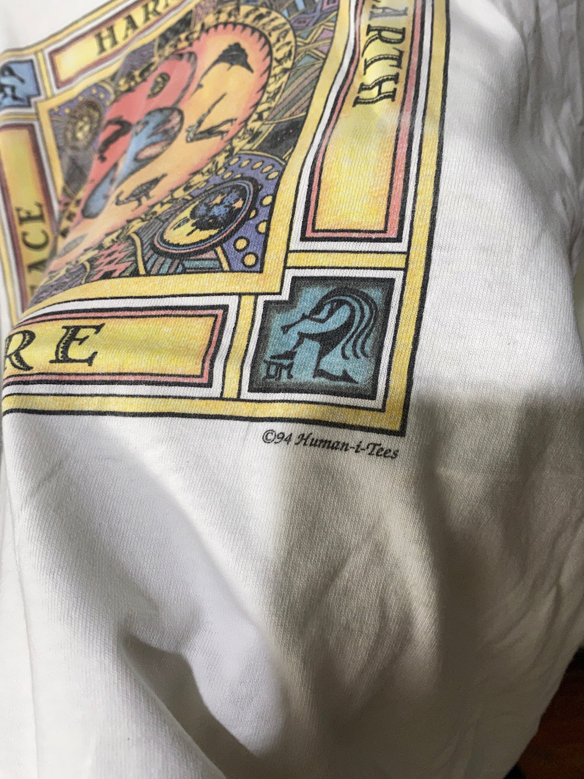 Vintage 1994 Human Harmony Peace Earth Size - Adult & Kids T-Shirts, Sweatshirts & Hoodies apparel design preview 3