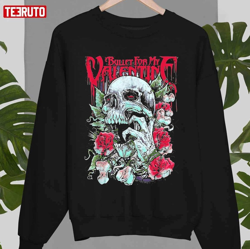 Roses Skull Bullet For My Valentine Creepy Artwork Unisex Sweatshirt - T-Shirt, Sweatshirt, Hoodie