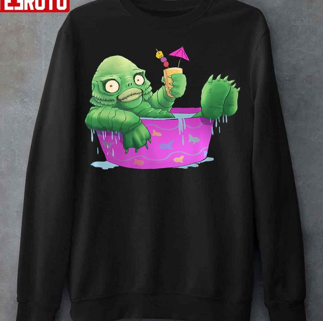 Monster Party Lagoon Creature Halloween Unisex Sweatshirt - T-Shirt, Sweatshirt, Hoodie