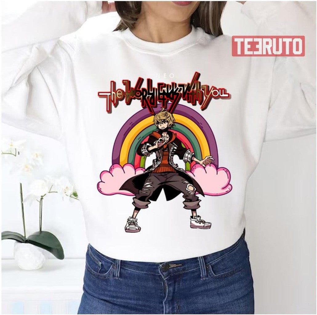 Pink Clouds Neo The World Ends With You Rindo Unisex Sweatshirt - T-Shirt, Sweatshirt, Hoodie