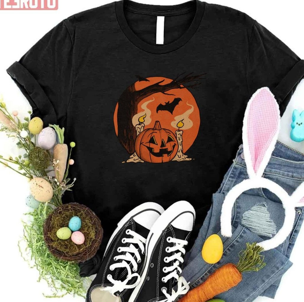 Pumpkin Halloween Vintage Art Unisex T-Shirt - T-Shirt, Sweatshirt, Hoodie