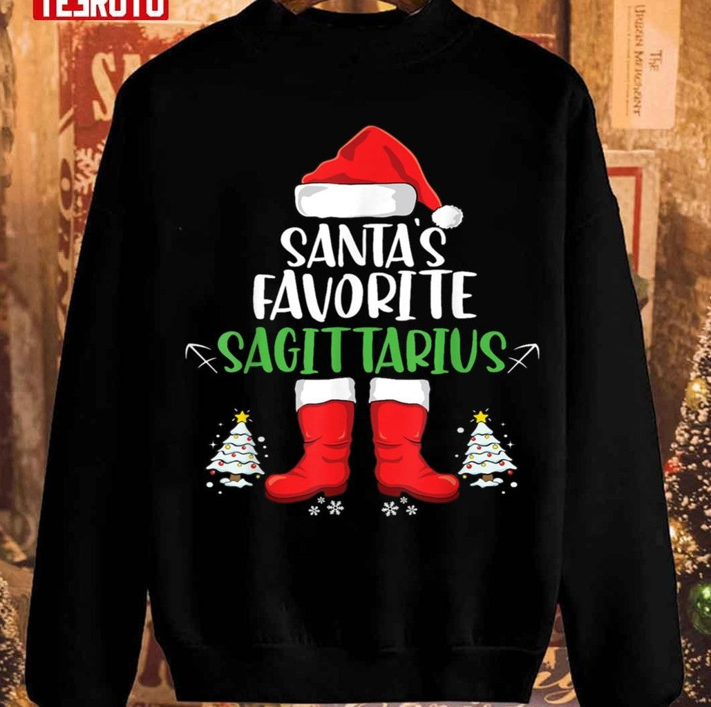 Santa's Favorite Sagittarius Merry Christmas Sagittarius Unisex Sweatshirt - T-Shirt, Sweatshirt, Hoodie
