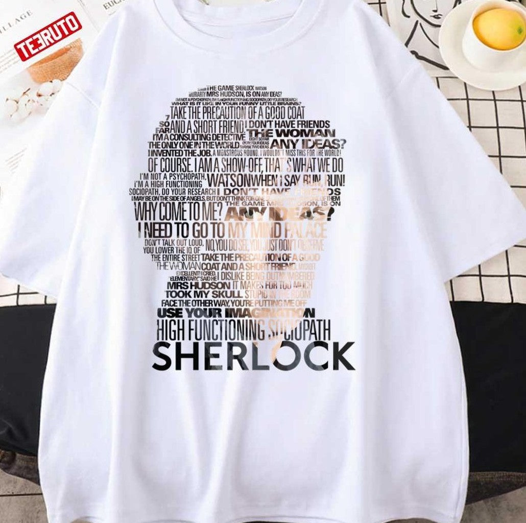 Sherlock Quotes Portrait Design Sherlock Holmes Unisex T-Shirt - T-Shirt, Sweatshirt, Hoodie