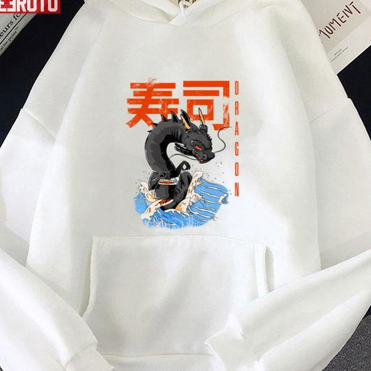 Anime Style Dragon Rolls Sushi Unisex Hoodie - T-Shirt, Sweatshirt, Hoodie