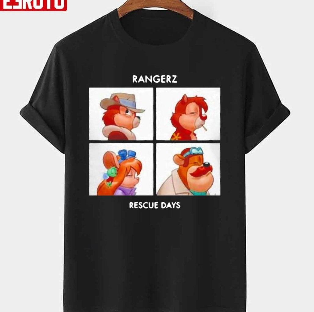 Rangerz Rescue Days Gorillaz Inspired Rescue Rangers 90s Unisex T-shirt - T-Shirt, Sweatshirt, Hoodie