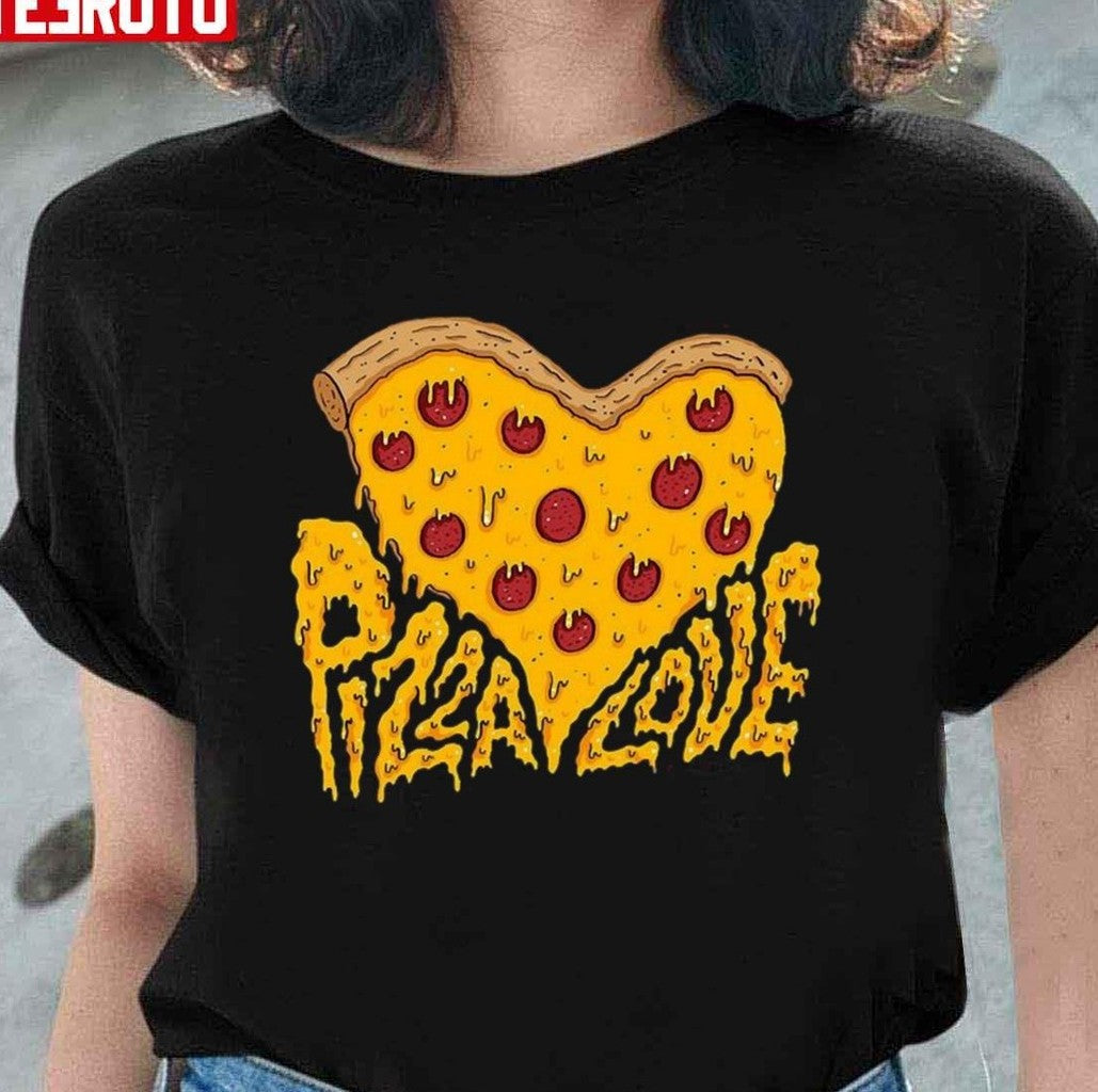 Pizza Is My Valentine Heart Unisex T-Shirt - T-Shirt, Sweatshirt, Hoodie
