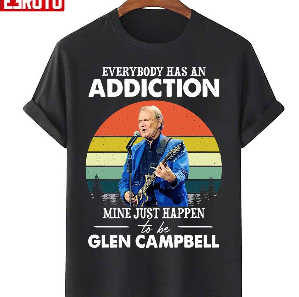 My Addiction Is Glen Campbell Vintage Unisex T-Shirt - T-Shirt, Sweatshirt, Hoodie