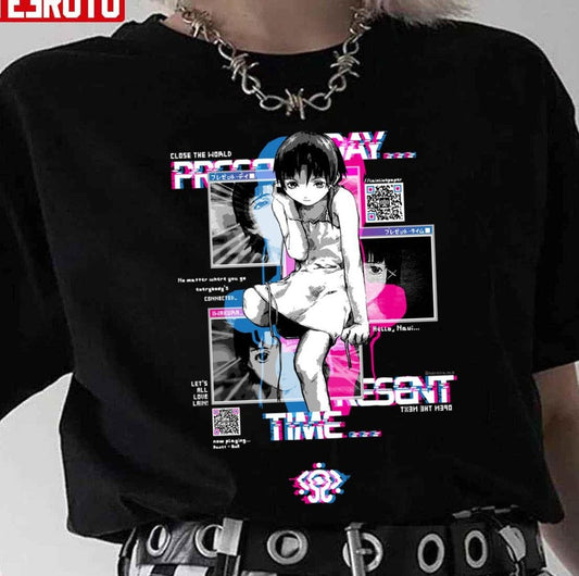 Anime Girl Qr Lain Windows Unisex T-Shirt - T-Shirt, Sweatshirt, Hoodie