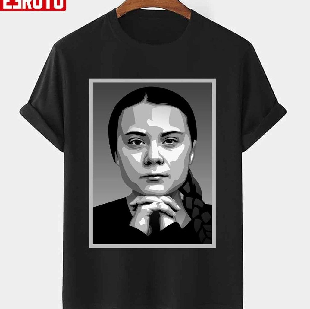 Portrait Greta Thunberg Graphic Unisex T-Shirt - T-Shirt, Sweatshirt, Hoodie