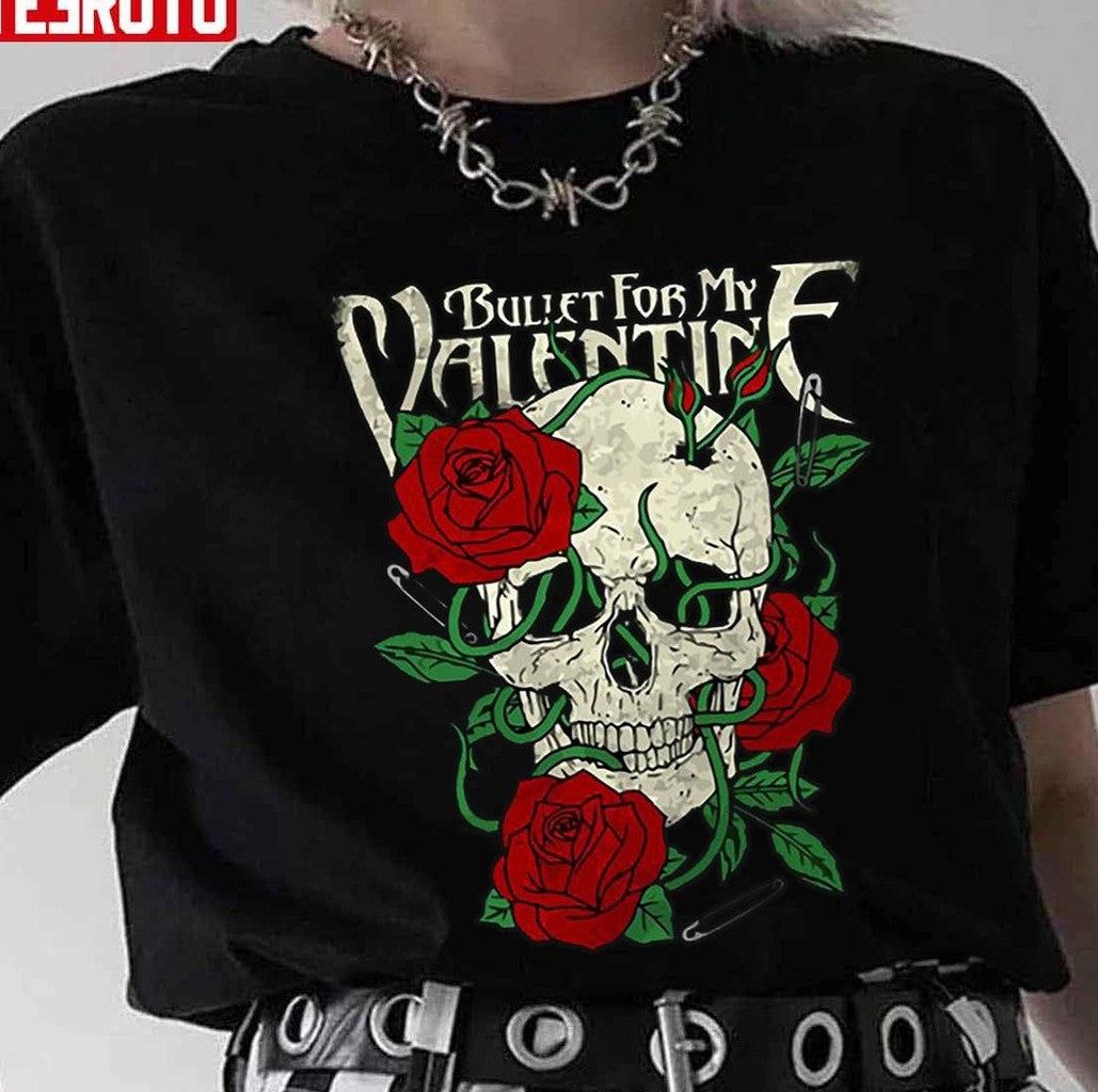 Roses And Skull Bullet For My Valentine Unisex T-Shirt - T-Shirt, Sweatshirt, Hoodie