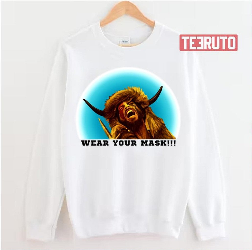 Q Shaman Please Wear Your Mask Jake Angeli Unisex Sweatshirt - T-Shirt, Sweatshirt, Hoodie