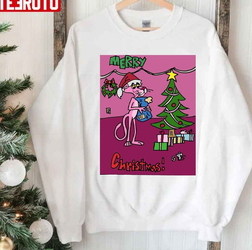 Pink Panther Merry Christmas Unisex Sweatshirt - T-Shirt, Sweatshirt, Hoodie