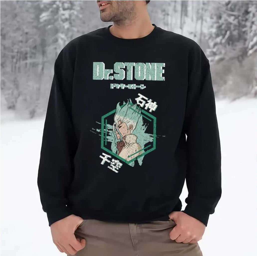 Senku Side Face Grunge Style Dr Stone Unisex Sweatshirt - T-Shirt, Sweatshirt, Hoodie