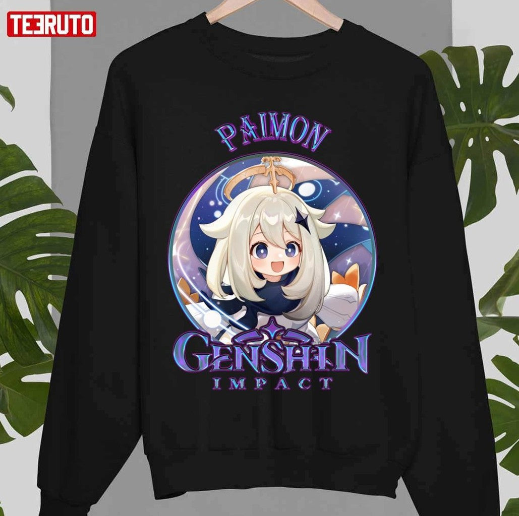 Purple Design Paimon Genshin Impact Unisex Sweatshirt - T-Shirt, Sweatshirt, Hoodie
