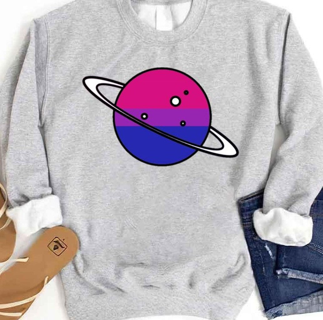 Planet Logo Lgbtq Pride Month Bi Unisex Sweatshirt - T-Shirt, Sweatshirt, Hoodie