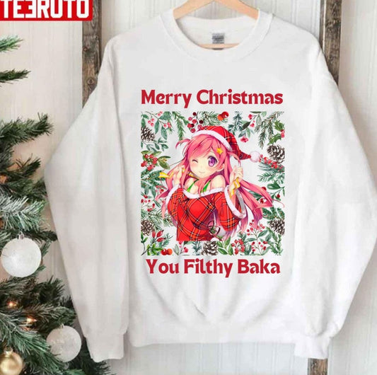 Anime Merry Christmas You Flithy Baka Unisex Sweatshirt - T-Shirt, Sweatshirt, Hoodie