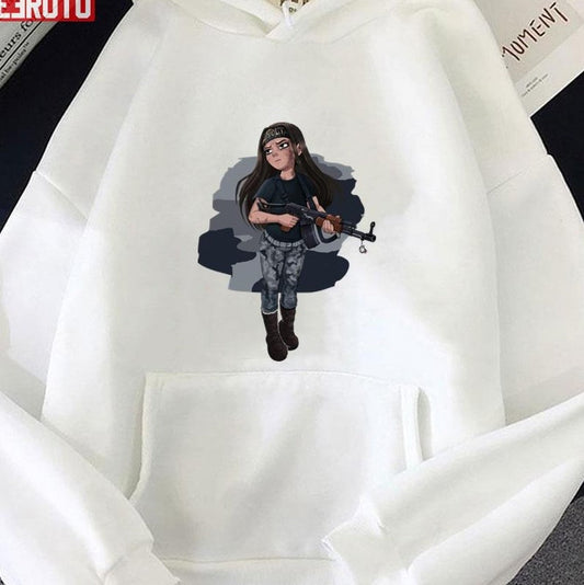 Anime Camo Girl With A Gun Shadbase Unisex Hoodie - T-Shirt, Sweatshirt, Hoodie