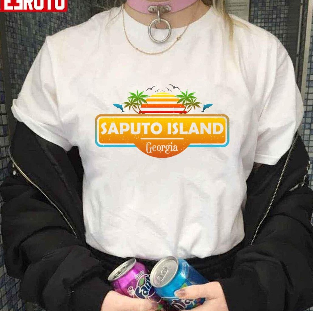 Saputo Island Beach Georgia Palm Trees Sunset Summer Unisex T-Shirt - T-Shirt, Sweatshirt, Hoodie