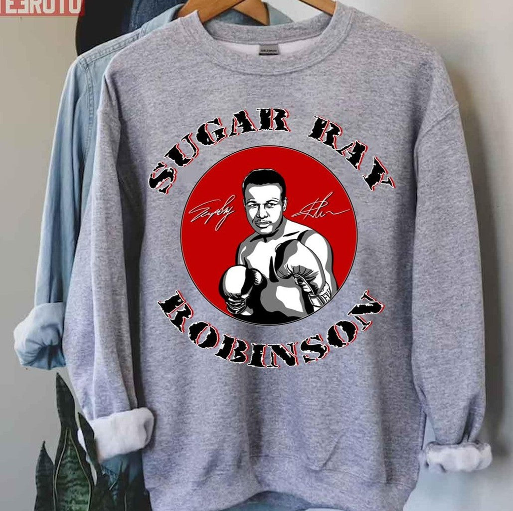 Round Design Sugar Ray Robinson Sports Design Unisex Sweatshirt - T-Shirt, Sweatshirt, Hoodie