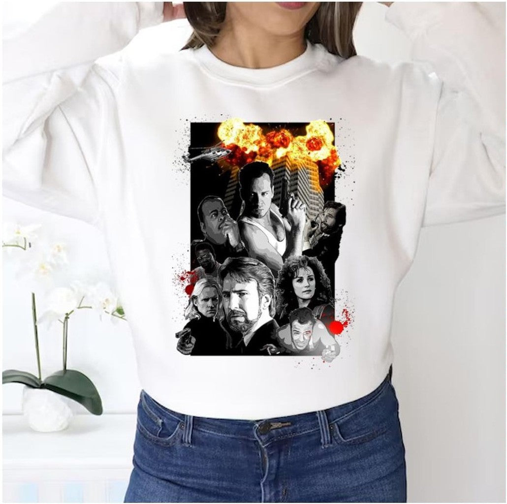 Movie Die Hard Exploded Bulding Unisex Sweatshirt - T-Shirt, Sweatshirt, Hoodie