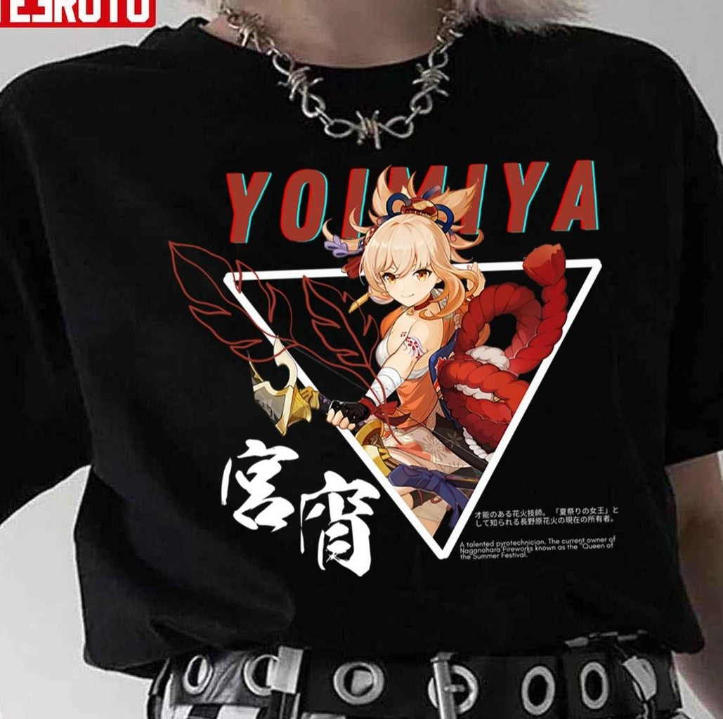 Naganohara Yoimiya Frolicking Flames Genshin Impact Unisex T-Shirt - T-Shirt, Sweatshirt, Hoodie