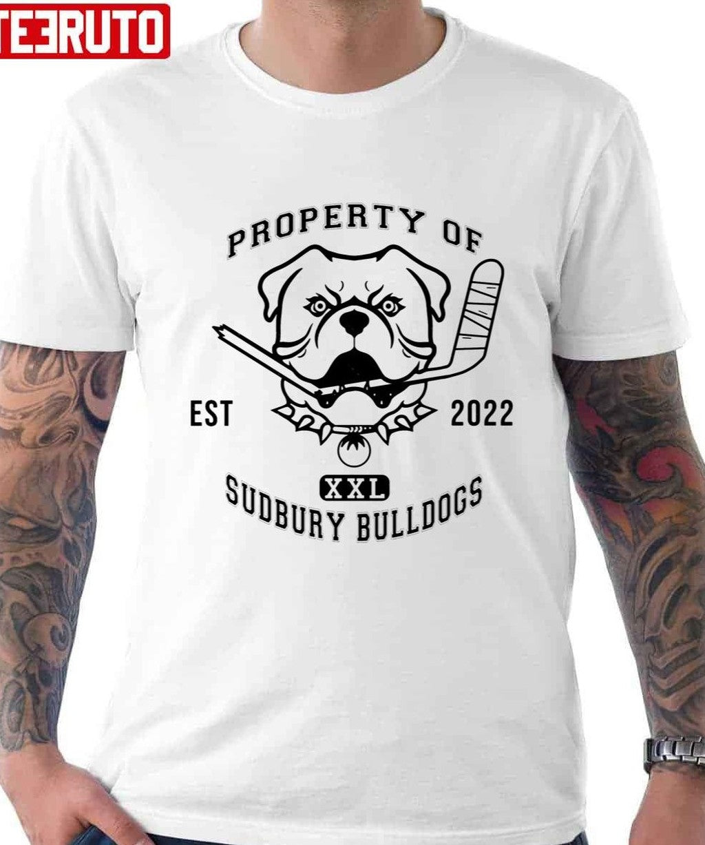 Property Of Sudbury Bulldogs Turbografx Unisex T-Shirt - T-Shirt, Sweatshirt, Hoodie