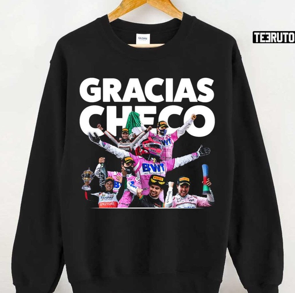 Sergio Perez Gracias Checo Champions Collage Unisex Sweatshirt - T-Shirt, Sweatshirt, Hoodie