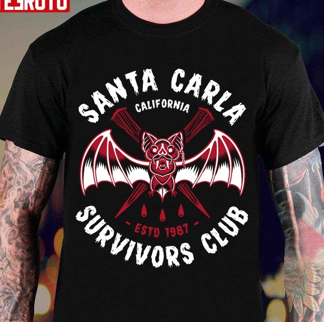 Santa Carla Survivors Club Lost Boys Vampire Club Badge Unisex T-Shirt - T-Shirt, Sweatshirt, Hoodie