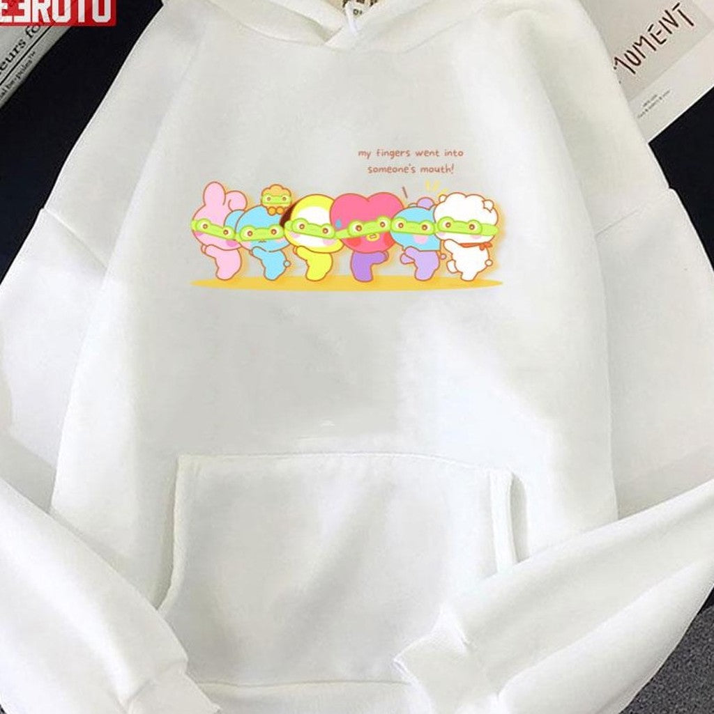 Run Bts Frog Fold Cute And Funny Bts Bt21 Character Minini Unisex Hoodie - T-Shirt, Sweatshirt, Hoodie