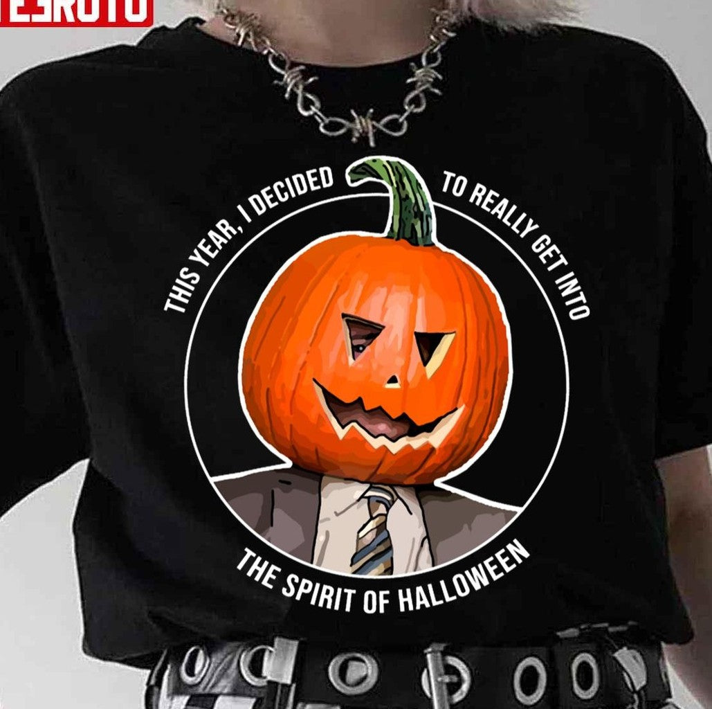 Pumpkin Head Dwight Schrute Graphic Halloween Unisex T-Shirt - T-Shirt, Sweatshirt, Hoodie
