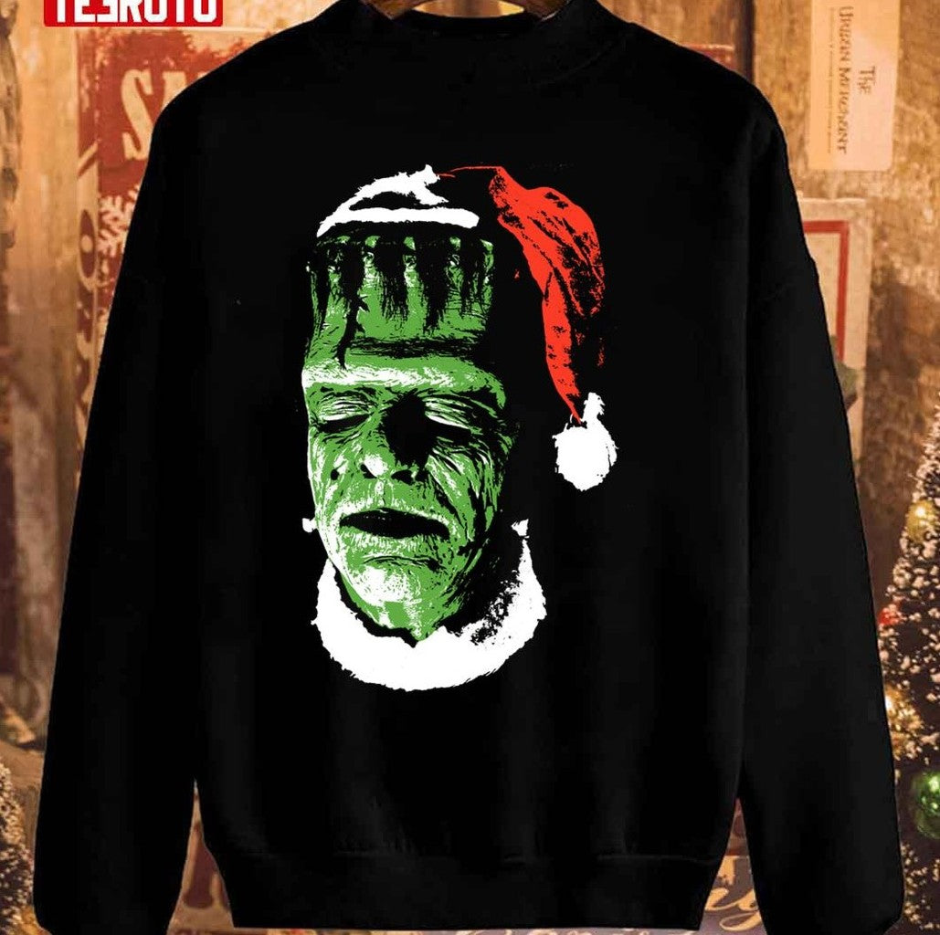 Santastein Frankenstein Monster Christmas Unisex Sweatshirt - T-Shirt, Sweatshirt, Hoodie