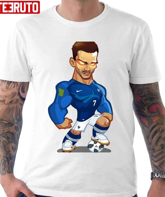 Antoine Griezmann Stepping On A Ball Chibi Design Unisex T-Shirt - T-Shirt, Sweatshirt, Hoodie