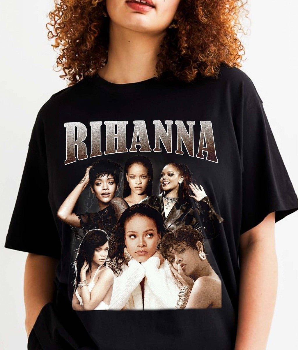 Rihanna Retro Vintage Hip Hop 90s T-Shirt - T-Shirt, Sweatshirt, Hoodie