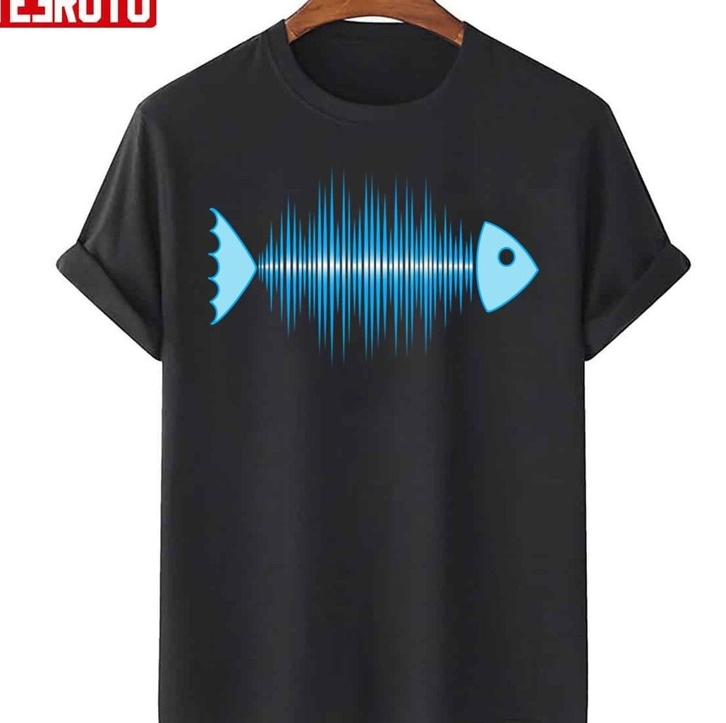 Music Fish Pulse Rate Frequency Dance House Techno Wave Unisex T-Shirt - T-Shirt, Sweatshirt, Hoodie