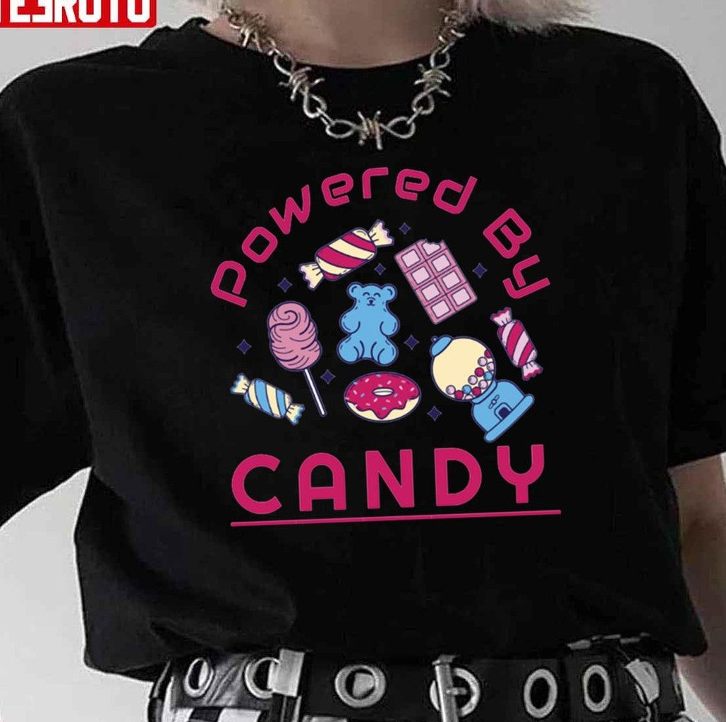 Powered By Candy Halloween Unisex T-Shirt - T-Shirt, Sweatshirt, Hoodie