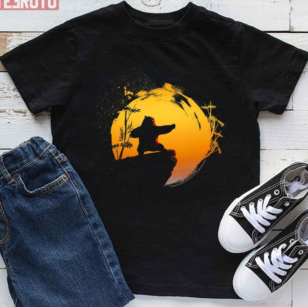 Po Tai Chi Sunset Silhouette Kung Fu Panda Unisex T-Shirt - T-Shirt, Sweatshirt, Hoodie