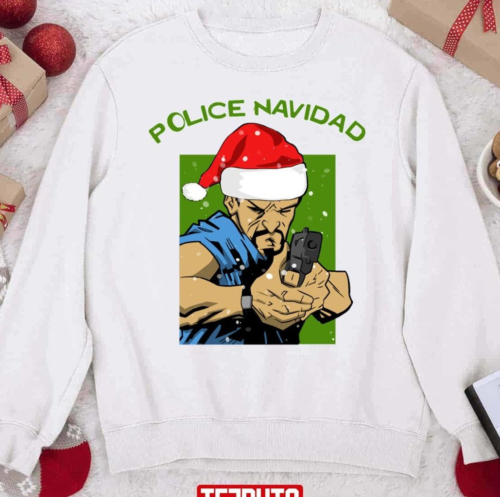 Police Navidad Christmas Tshirt Feliz Navidad Unisex Sweatshirt - T-Shirt, Sweatshirt, Hoodie