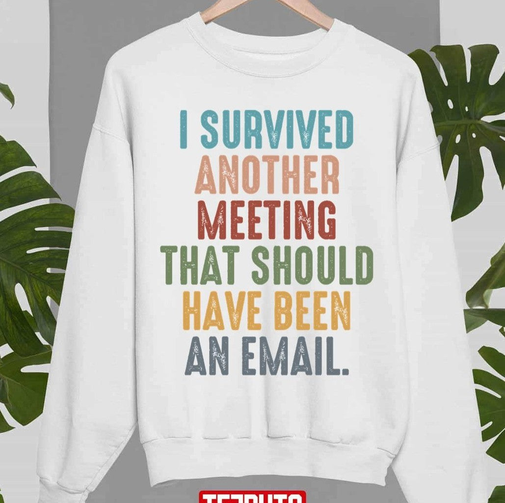Retro I Survived Another Meeting That Should Have Been An Email Unisex Sweatshirt - T-Shirt, Sweatshirt, Hoodie