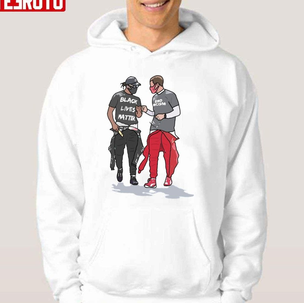 Sebastian Vettel X Lewis Hamilton Iconic Moment Unisex Hoodie - T-Shirt, Sweatshirt, Hoodie