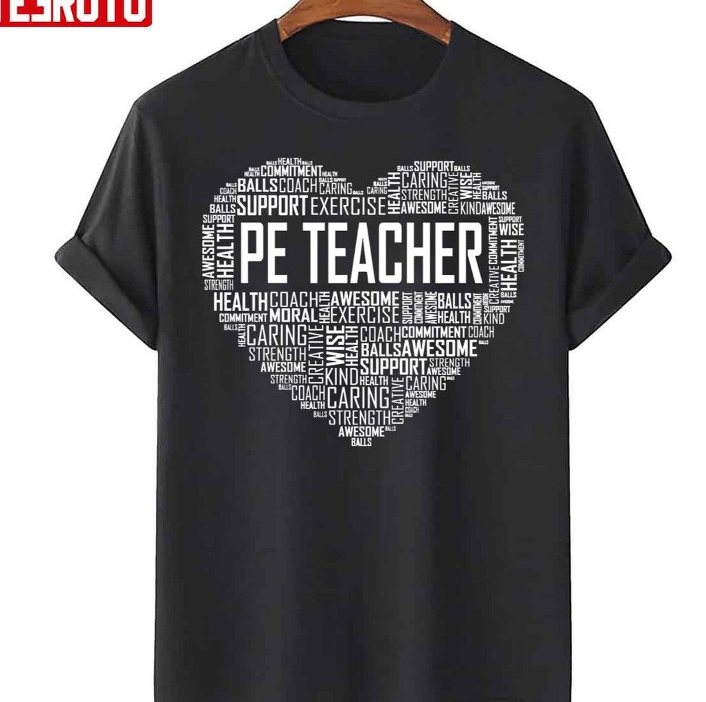 Pe Teacher Heart Unisex T-Shirt - T-Shirt, Sweatshirt, Hoodie