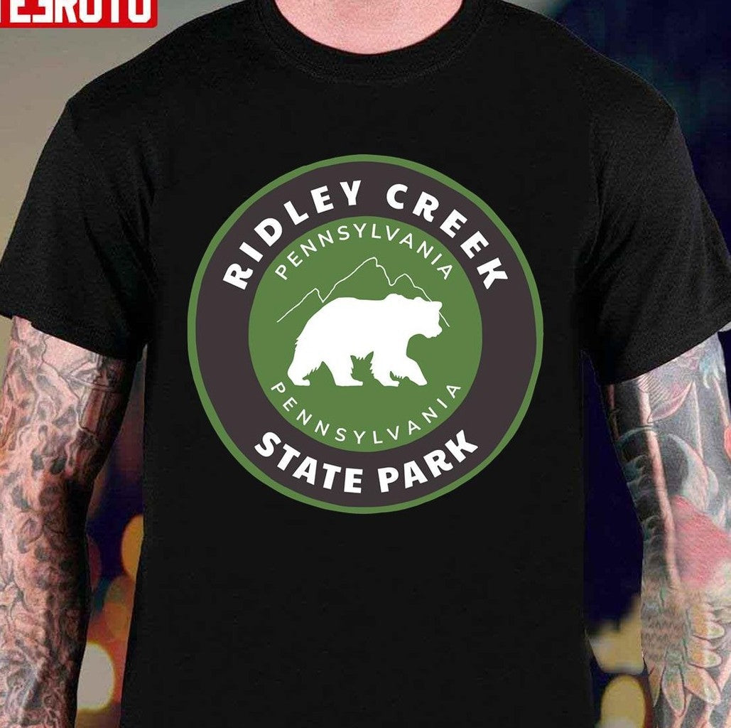 Ridley Creek State Park Pennsylvania Pa Badge Mountain Bear Unisex T-Shirt - T-Shirt, Sweatshirt, Hoodie