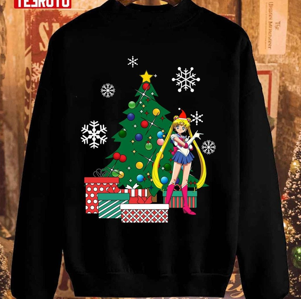 Sailor Moon Around The Christmas Tree Unisex Sweatshirt - T-Shirt, Sweatshirt, Hoodie