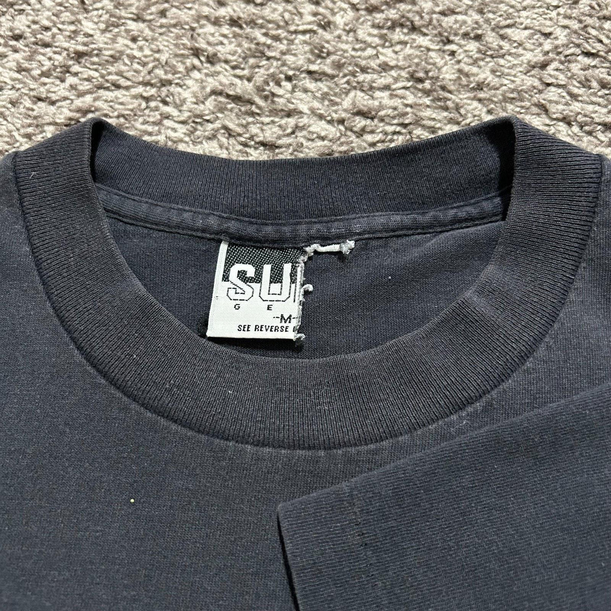 Vintage Faded Black Smiley Face 90s Worry Happy Boxy - Adult & Kids T-Shirts, Sweatshirts & Hoodies apparel design preview 2