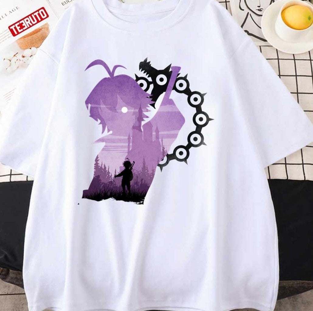 Purple Silhouette Meliodas The Seven Deadly Sins Animation Art Unisex T-Shirt - T-Shirt, Sweatshirt, Hoodie
