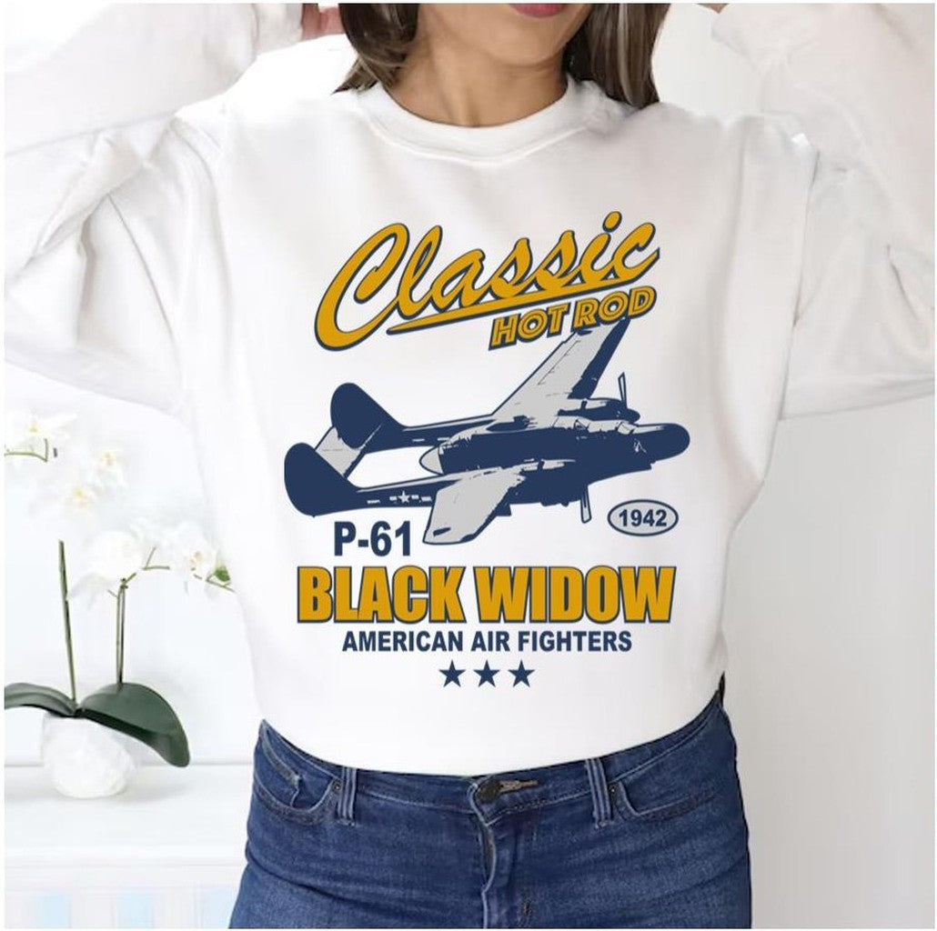 P 61 Black Widow Hot Rod Unisex Sweatshirt - T-Shirt, Sweatshirt, Hoodie