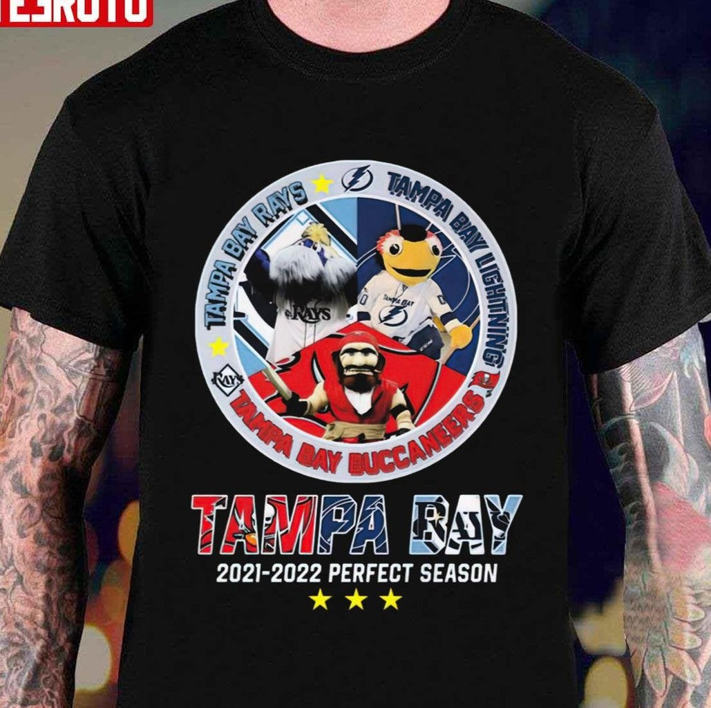 Perfect Season Tampa Bay Rays Tampa Bay Lightning And Tampa Bay Buccaneers Unisex T-Shirt - T-Shirt, Sweatshirt, Hoodie
