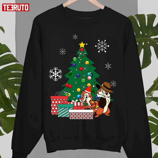 Around Christmas Tree Chip N Dale Unisex Sweatshirt - T-Shirt, Sweatshirt, Hoodie
